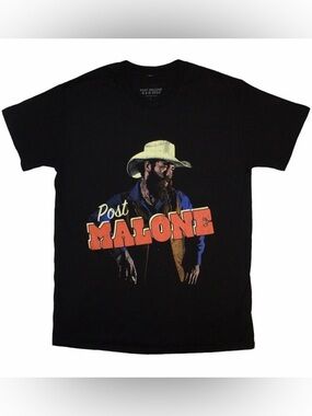 Men's Post Malone Cowboy T-shirt Large Black
